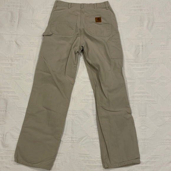 Vintage Carhartt Loose Fit Cargo Khaki Cream Light Tan 33x34 - Picture 3 of 11